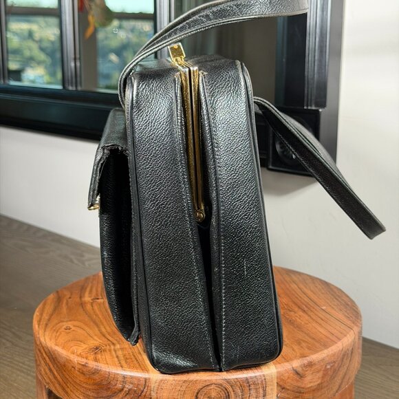 Vintage Black Structured Handbag – 1950s/1960s Style - Picture 6 of 15